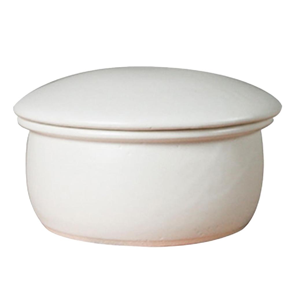 Taisei Kiln Small White Banko Ware Earthenware Rice Container, Heat-Resistant, Microwave, Oven, and Dishwasher Safe, Rice Storage Container