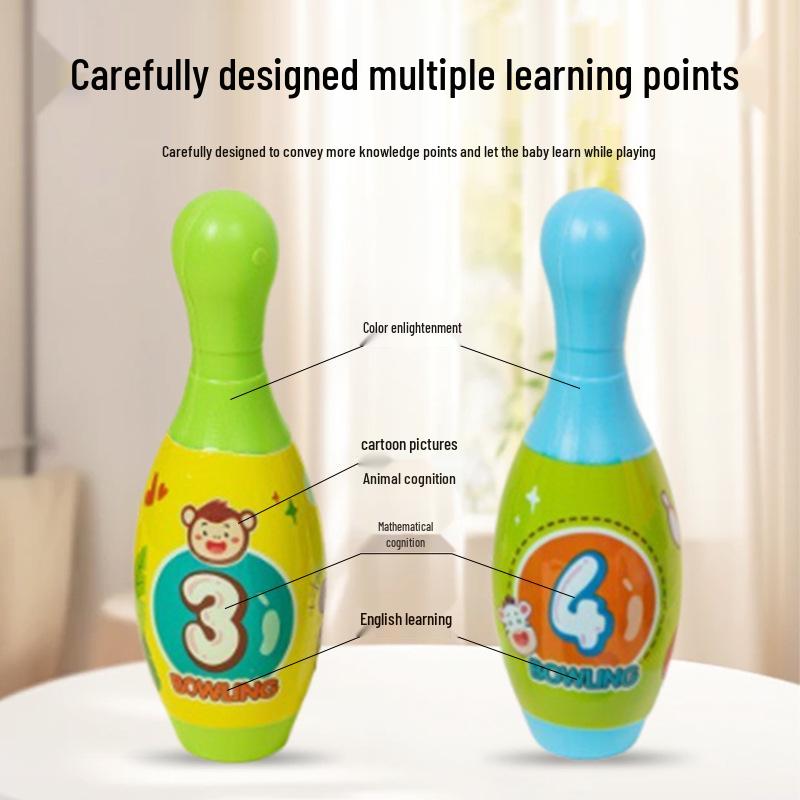 Kid's Bowling Toy Set: Interactive Parent-Child Ball Games Gift Box for Fun Catch and Throw Activities in Kindergarten Classes