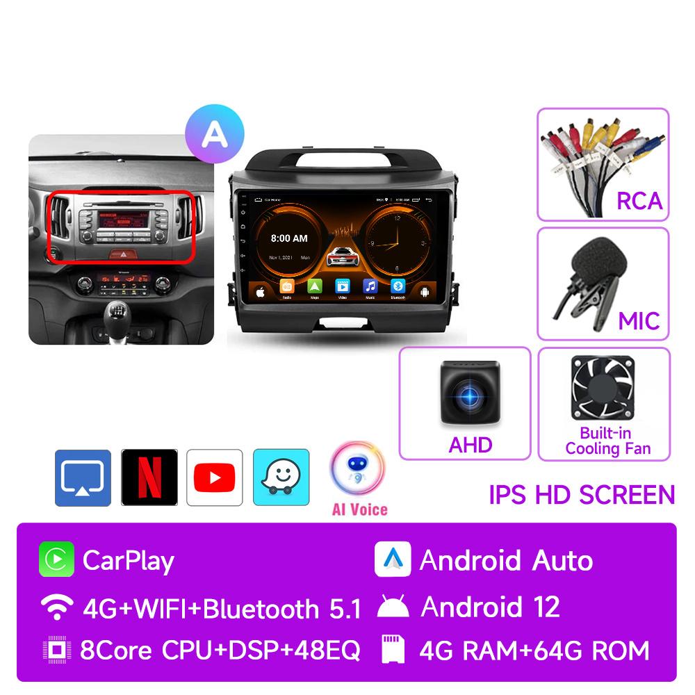 JIUYIN AI Голосовое 2 din Android Авто Радио Для KIA Sportage 3 2010-2016 Carplay 4G Авто Мультимедиа GPS 2din автомагнитола