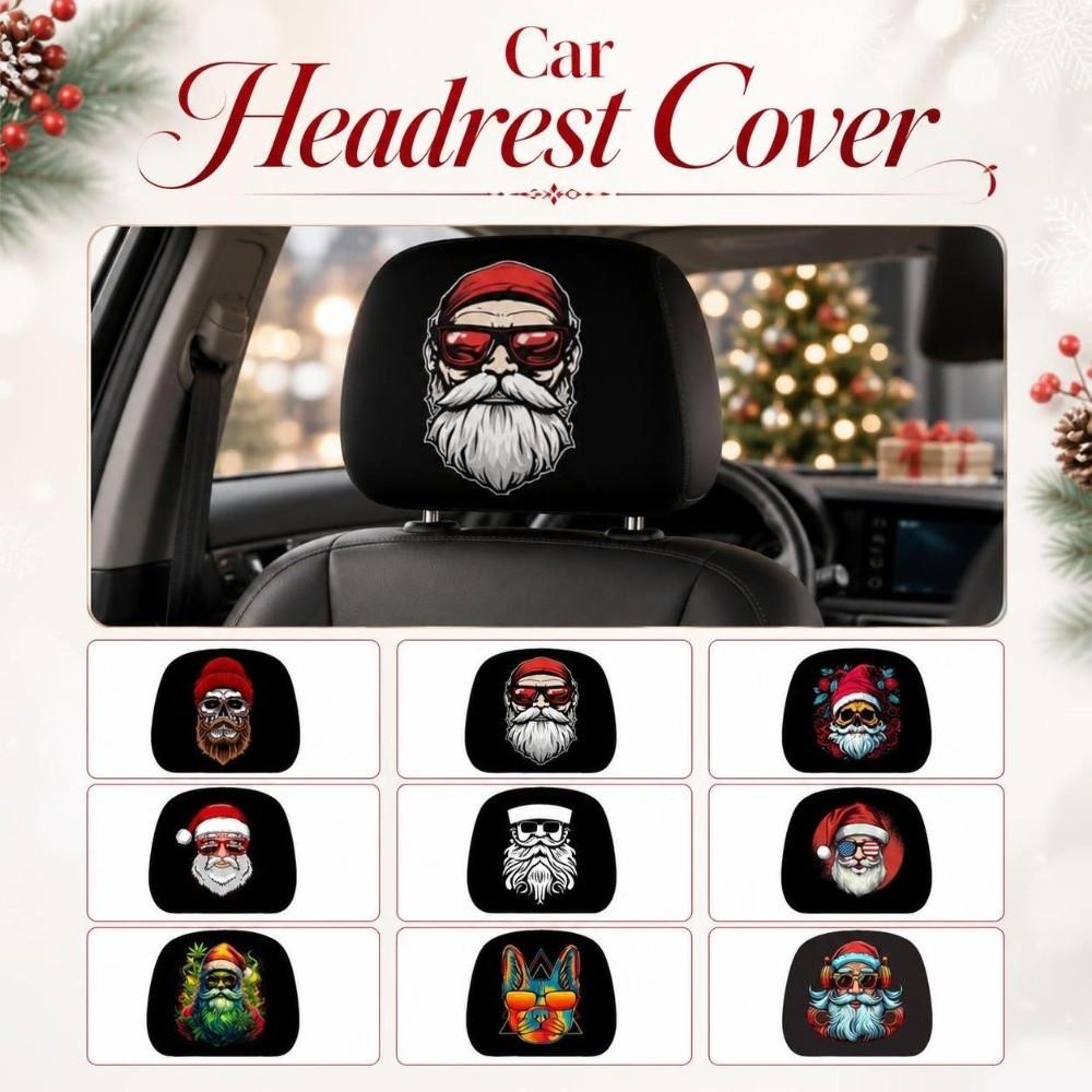 2PCS Cartoon Car Headrest Cover Print Pattern Seat Headrest Protectors  Car Seat