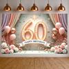 Баннер для празднования дня рождения Тема 60-летия Счастливого 60-летия Баннер с блестящими украшениями Для домашней вечеринки Фотосессии