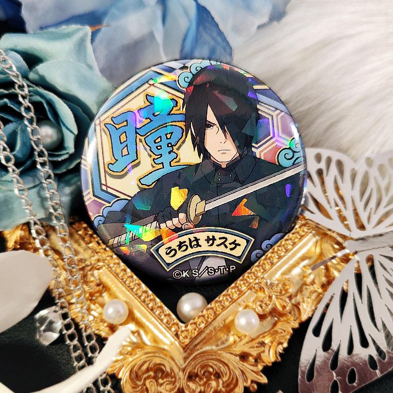 58mm Badge Naruto Anime Brooch A Delicately Designed Tin Pin Featuring Characters Like Itachi Sasuke Kakashi Perfect As Costume Accessorie and Jewelry
