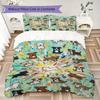 Cute animals Pattern Bedding uilt Set uilt Cover Pillowcase Home Decoration Birthday Gift (1 * duvet cover + 2 * pillowcase  without core)