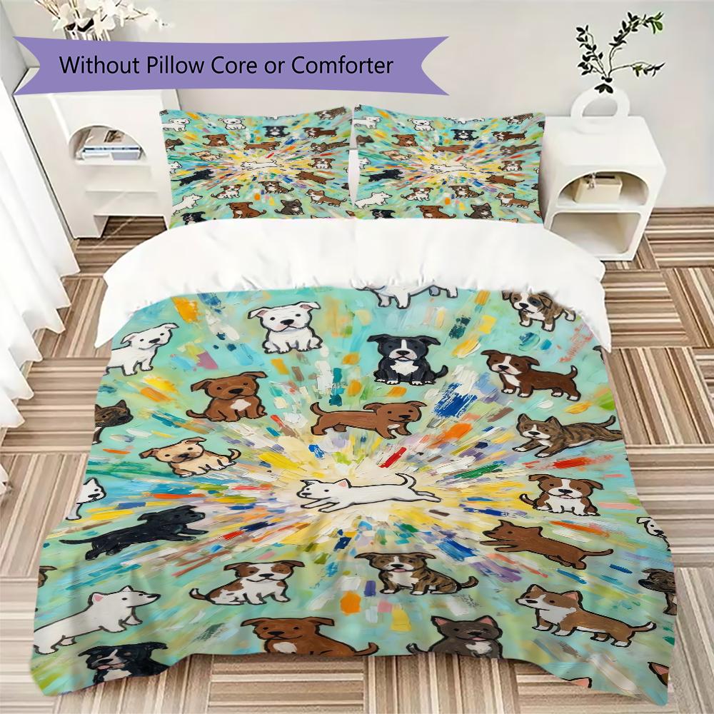 Cute animals Pattern Bedding uilt Set uilt Cover Pillowcase Home Decoration Birthday Gift (1 * duvet cover + 2 * pillowcase without core)
