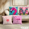 Flamingo Cushion Cover Soft Short Plush Pillow Cover Smooth Cozy Texture Aesthetic Cushion Case Home Decor