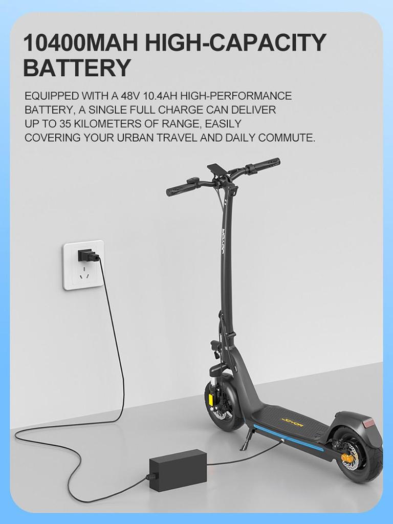 JOYOR C10 Electric Scooter, 500W Motor, 48V 10.4Ah Battery, 10 Inch Tire, 45km/h Max Speed, 30-50km Range, 120kg Max Load, Front and Rear Disc Brake