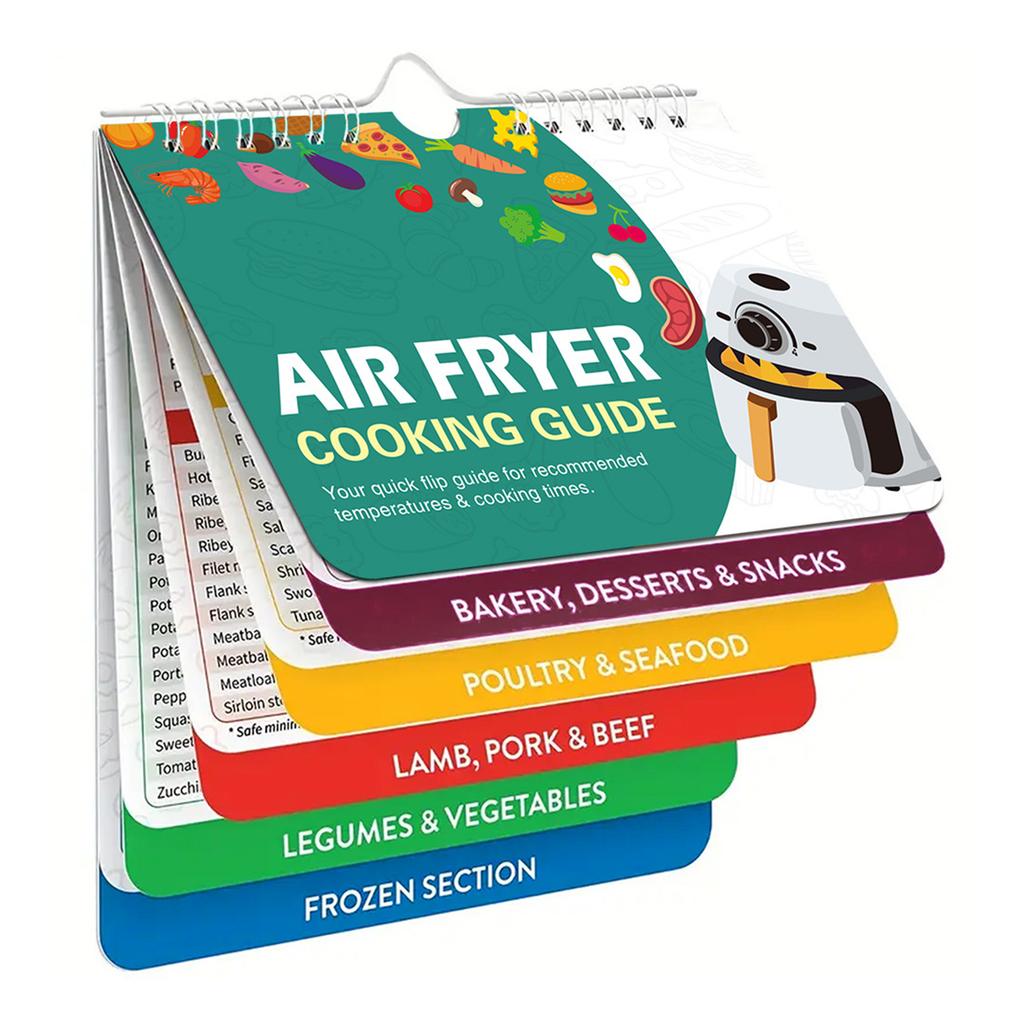 Air Fryer Magnetic Cooker Cheat Sheets Perfect Temperature Cooking Time Guide Magnet Cookbook for Meat Beef Chicken