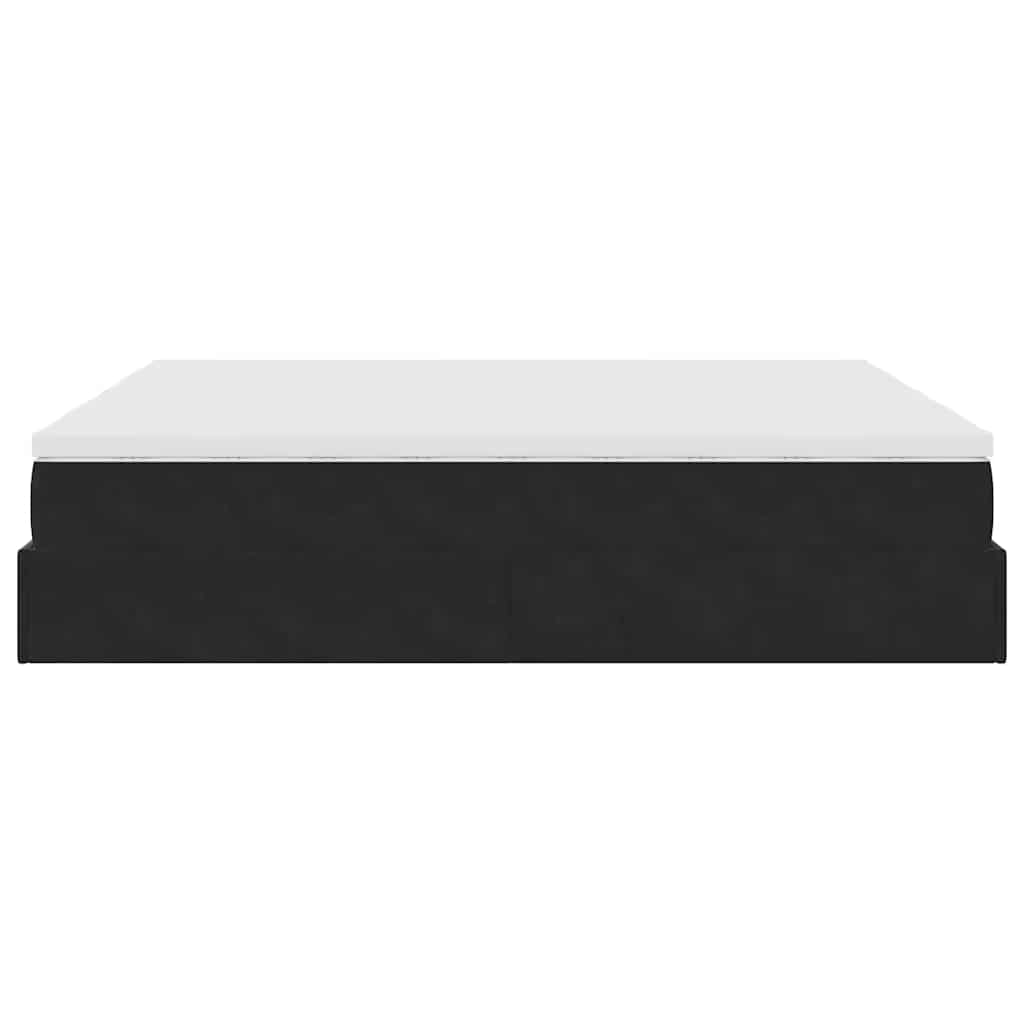 Ottoman Bed with Mattresses Black 180x200 cm Velvet