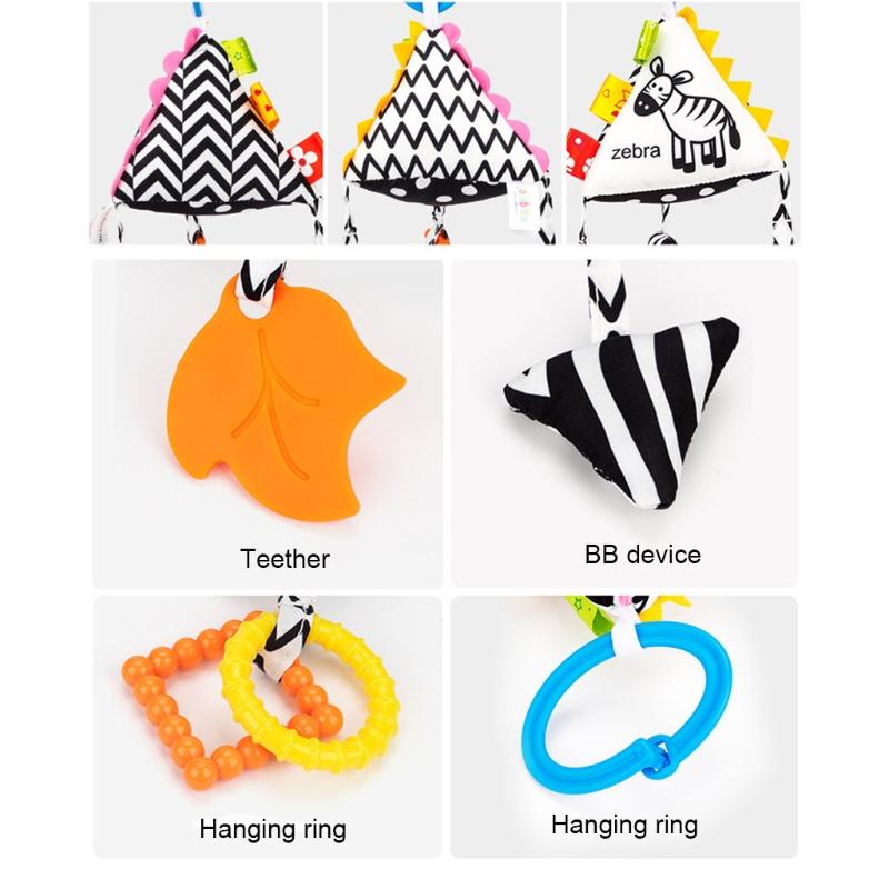 Погремушка для коляски, подвеска-колокольчик на кроватку, подвешивается у кроватки малыша для успокоения, звенящие колокольчики и силиконовый прорезыватель