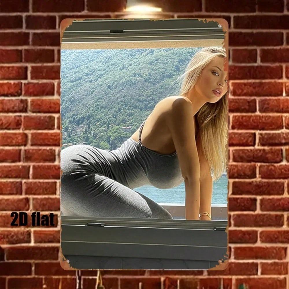 Сексуальная Женщина Винтажная Жестяная Табличка 8x12 Дюймов Антикоррозийное Металлическое Настенное Искусство Для Спальни Бара Мужской Уголок Гаража Домашний Декор