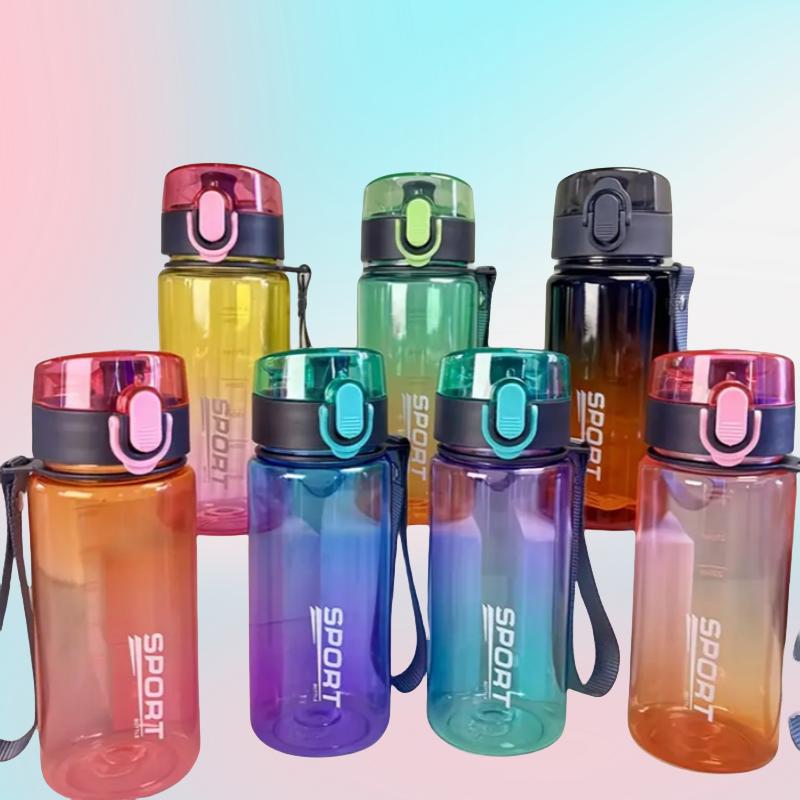 Gradient Sports Water Bottle with Easy-Carry Strap, Leak-Proof PC Material, BPA-Free, Ideal for Gym, Hiking, Blue 32oz/1L