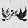 1pc Dove of Peace Metal Wall Art - Olive Branches & Black Outline White Dove | Elegant Home Decor Accent for Peaceful Spaces