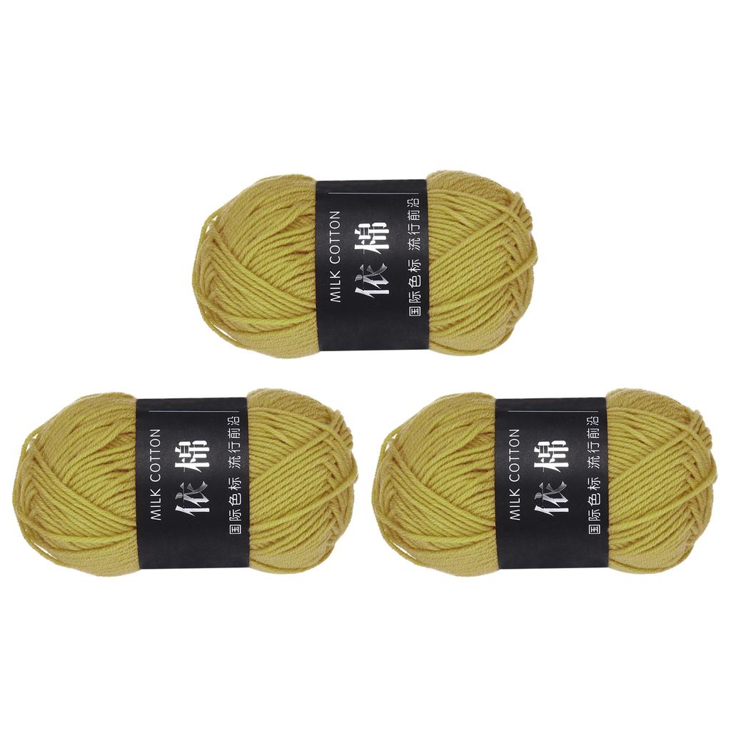 3 мотка хлопковой пряжи, 60% хлопок, 40% акрил пряжа для вязания крючком, пряжа для пледа для вязания крючком золото