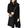 Women Winter Overcoat Turn-down Collar Pockets Pure Color Single-breasted Cardigan Loose Fit Coat Thermal Long Sleeves Commuting Dating Winter Coat