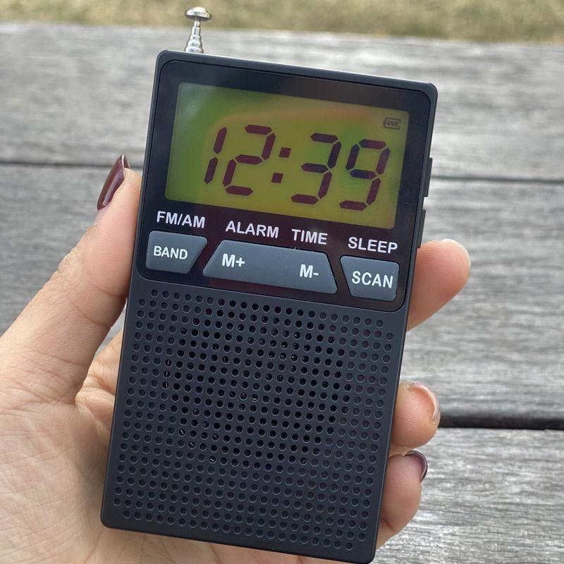 Мини Портативное FM AM Радио ЖК-дисплей Радиоприемник Встроенный Динамик Будильник с Поддержкой 3,5 мм Наушников Таймер Сна