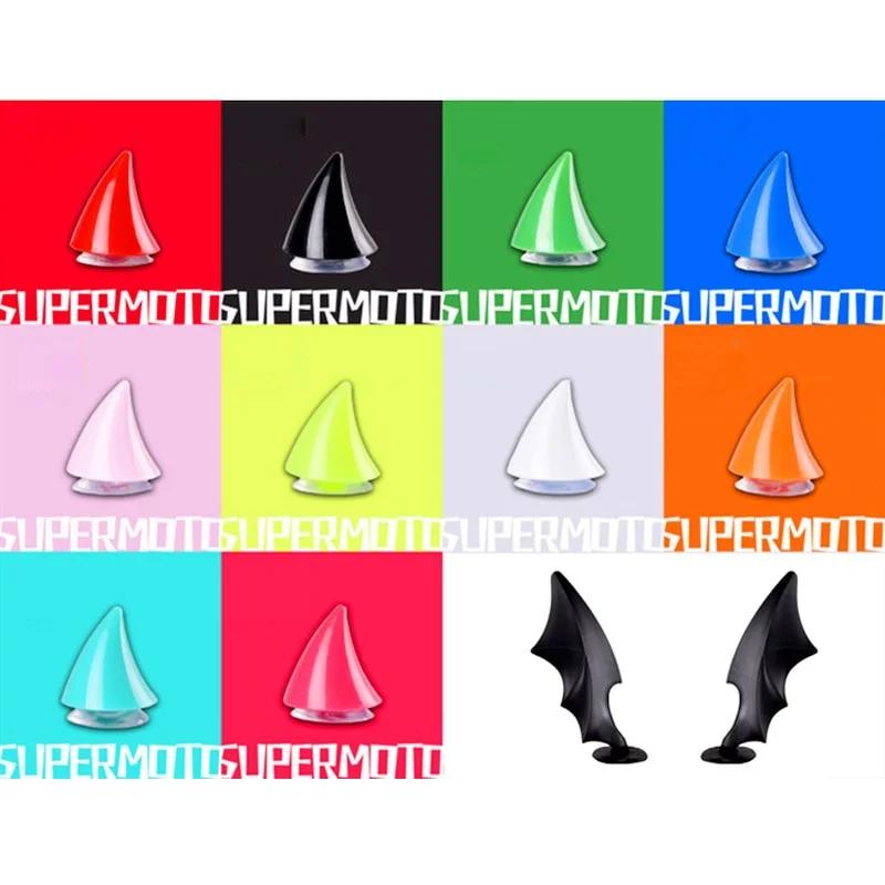 2Pcs Car Motorcycle Helmet Devil Horn Motocross Decoration Headwear Sucker Silicone Accessories