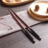 Handmade Japanese Natural Chestnut Wood Sushi Chopsticks Set Value Gift Sushi Chinese Food Tie Line
