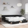 VidaXL Daybed with Trundle and Drawers Black 90x200 Cm Velvet 3197823