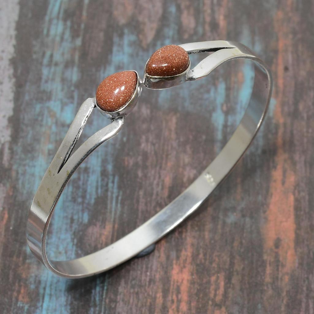 Красный солнечный камень драгоценный камень стерлингового серебра 925 пробы ручной работы прекрасный ювелирный браслет регулируемый