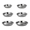 4 шт. Чашки для соуса из нержавеющей стали, сервировочные блюда, круглая миска для соуса, плоская тарелка, сервировочный поднос для ресторана, дома