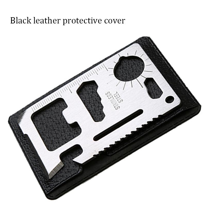 11-in-1 EDC Multi-tool Card Multifunctional 420 Stainless Steel Pocket Jar Bottle Opener Screwdriver Spanner Ruler Outdoor Tools