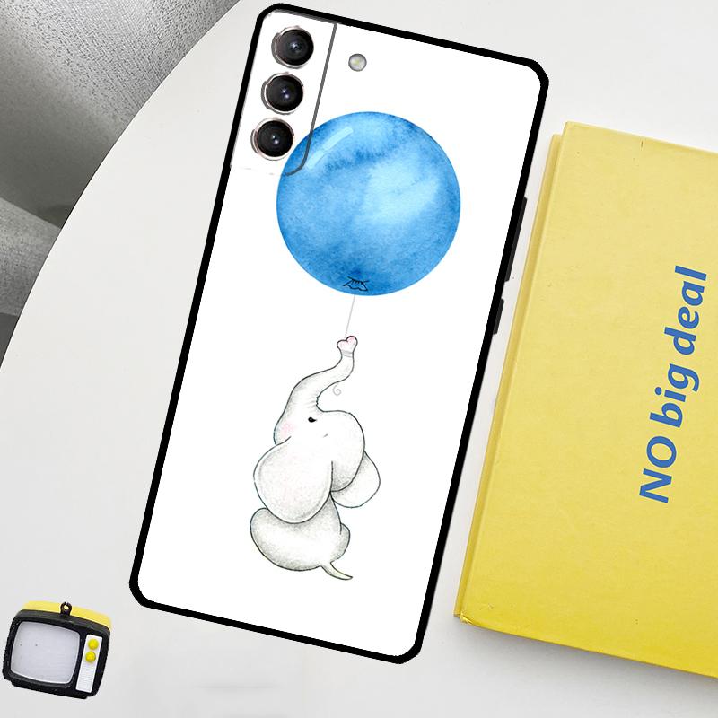Cute Elephant Cover For Samsung Galaxy S22 S23 Ultra Note 20 10 Plus S9 S10 S20 S21 S23 FE Phone Case