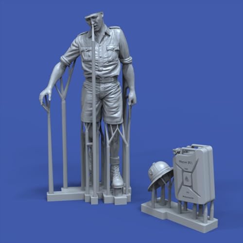 Royal Model 1/35 Неокрашенный смоляной набор Немецкий солдат Африканского корпуса времен Второй мировой войны с канистрами RM1084