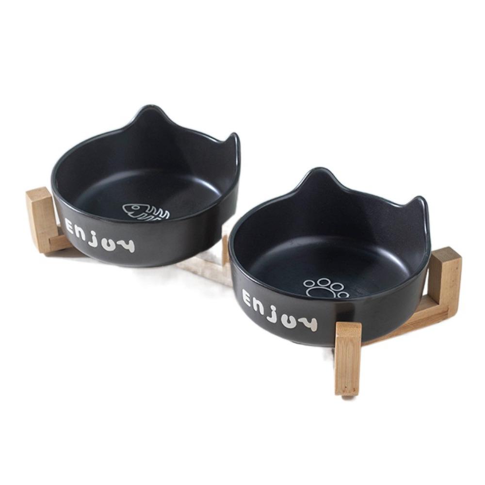 Предотвращающая опрокидывание миска на высокой ножке для кошки, керамическая миска для кормления собаки, миска для питомца для котенка, щенка