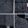 Men Woolen Coat Lapel Long Sleeve Single Breasted Mid-Length Overcoat with Pockets Casual Daily Wear
