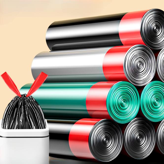 Негрязные мешки для мусора на шнурке, увеличенные и утолщенные бытовые кухонные одноразовые портативные бытовые пластиковые пакеты на шнурке