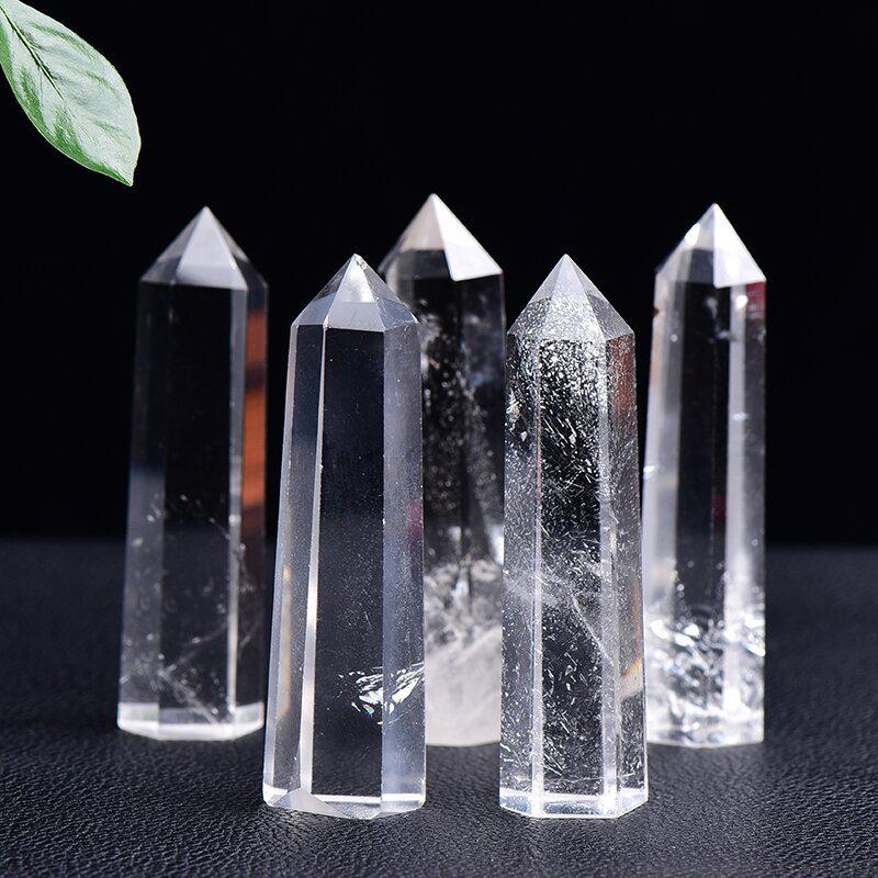 White Crystal Hexagonal Column: Single Point Six-Sided.
