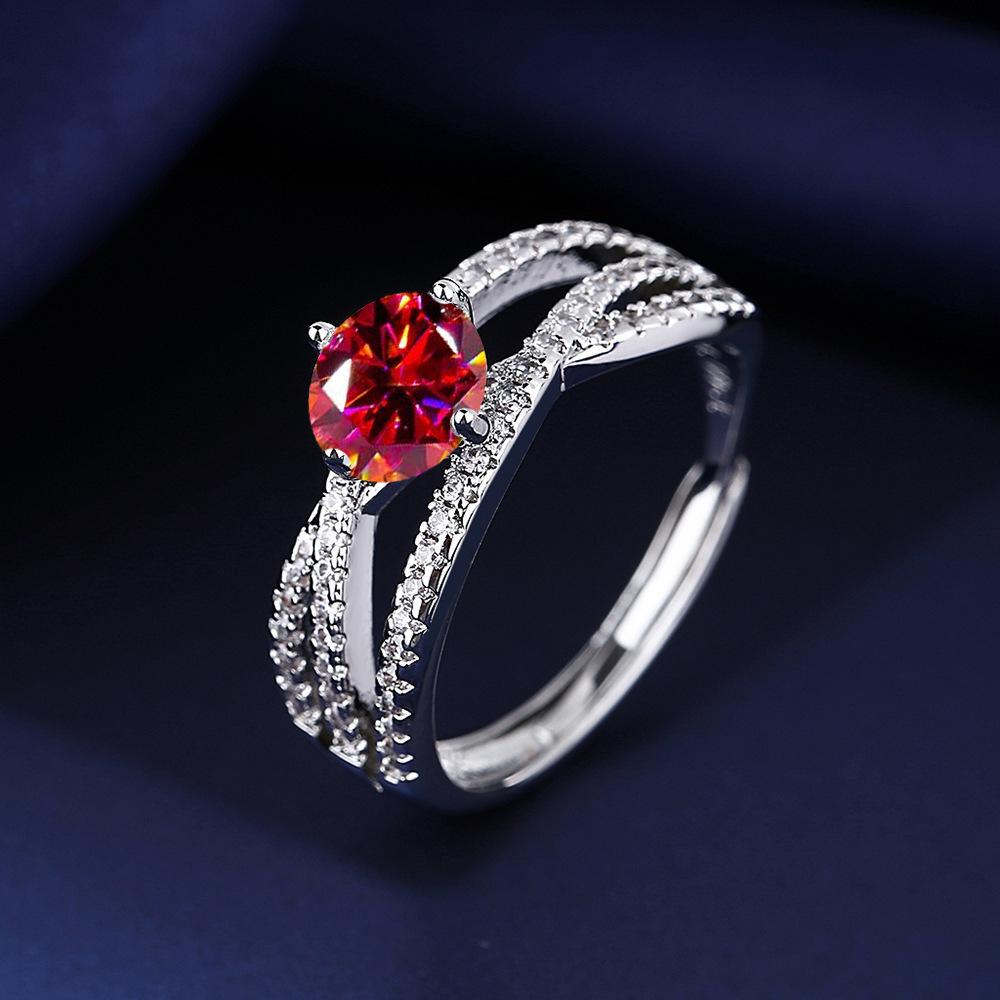 925 Silver Moissanite Open Ring for Women, Stylish Jewelry Gift for Birthdays and Anniversaries