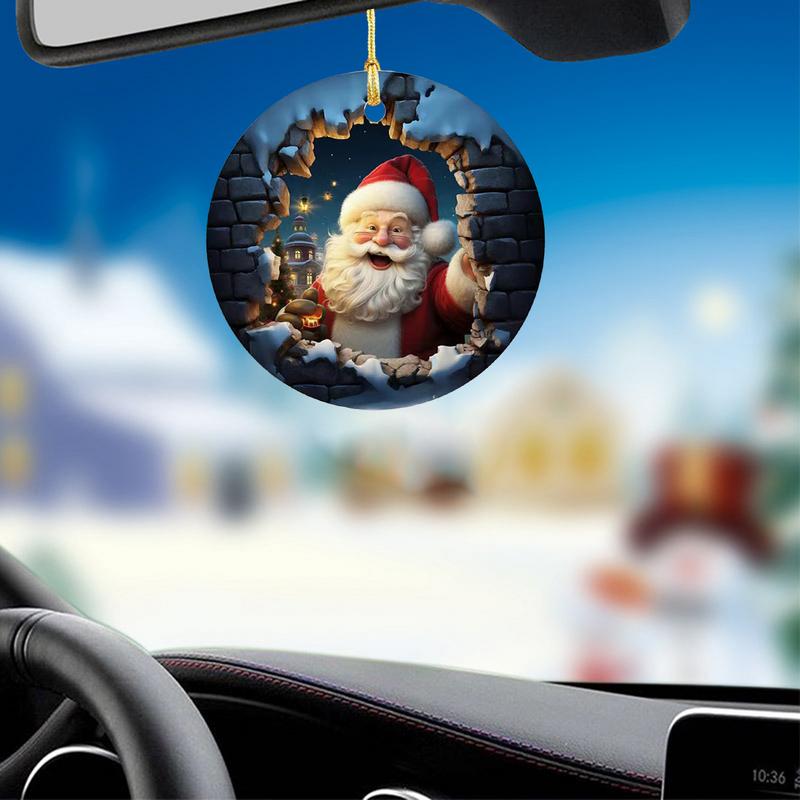 Snowman Ornaments For Christmas Tree Break Through Acrylic Window Ornaments 2D Creative Window Ornaments For Holiday Parties