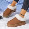 Fashion Thick Bottom Furry Snow Boots Women 2025 Winter Soft Chunky Platform Fluffy Fur Ankle Boots Warm Short Plush Suede Casual Shoes