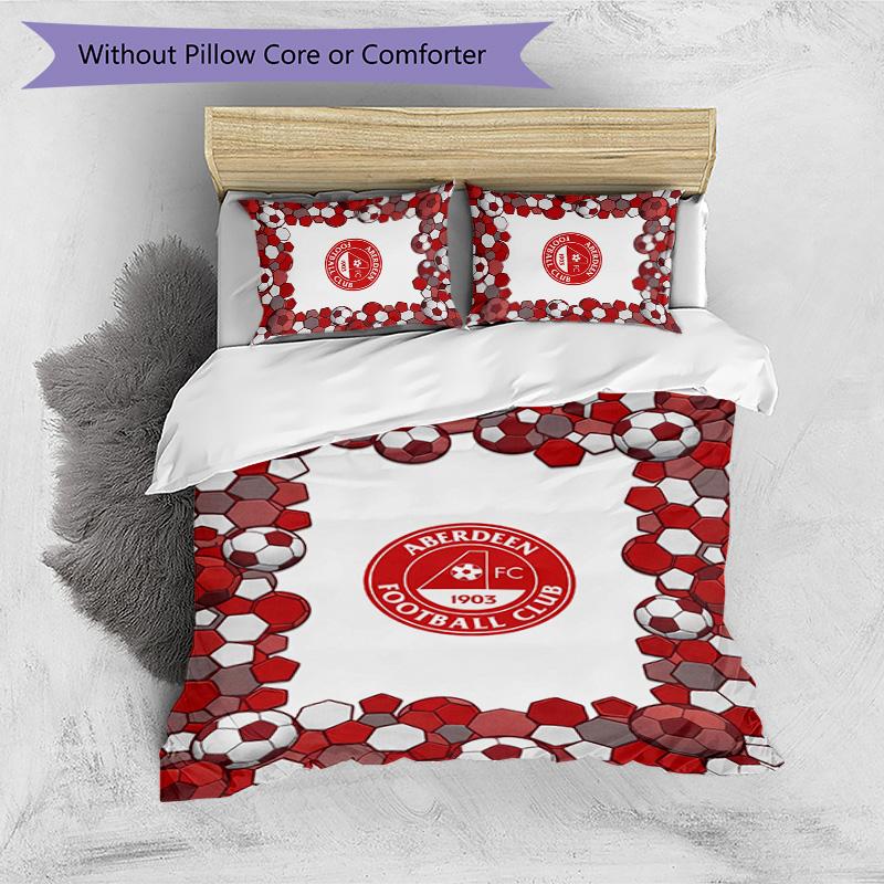 Aberdeen FC Printed 3PCS Bedding Set Breathable Duvet Cover with Pillowcases Decorative Bed Linen for Bedroom Home