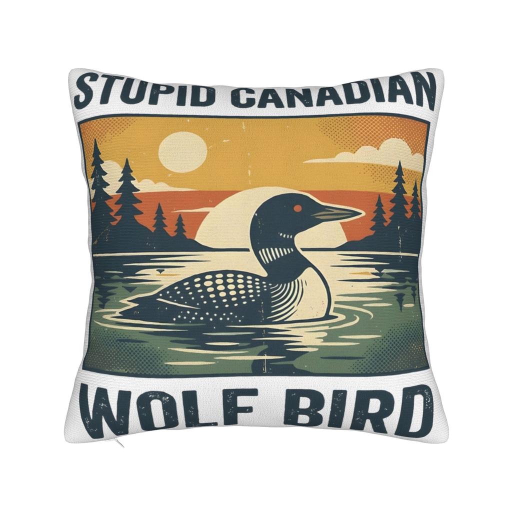 Decorative Pillow Cover Heated Rivalry Stupid Canadian Wolf Bird Product Sofa Pillow Case Cover Square Multi Size