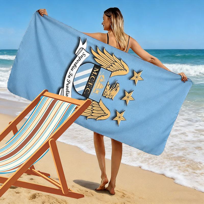 Manchester City F Print Beach Towel, Large Soft Quick Dry Towel for Beach Camping Swimming