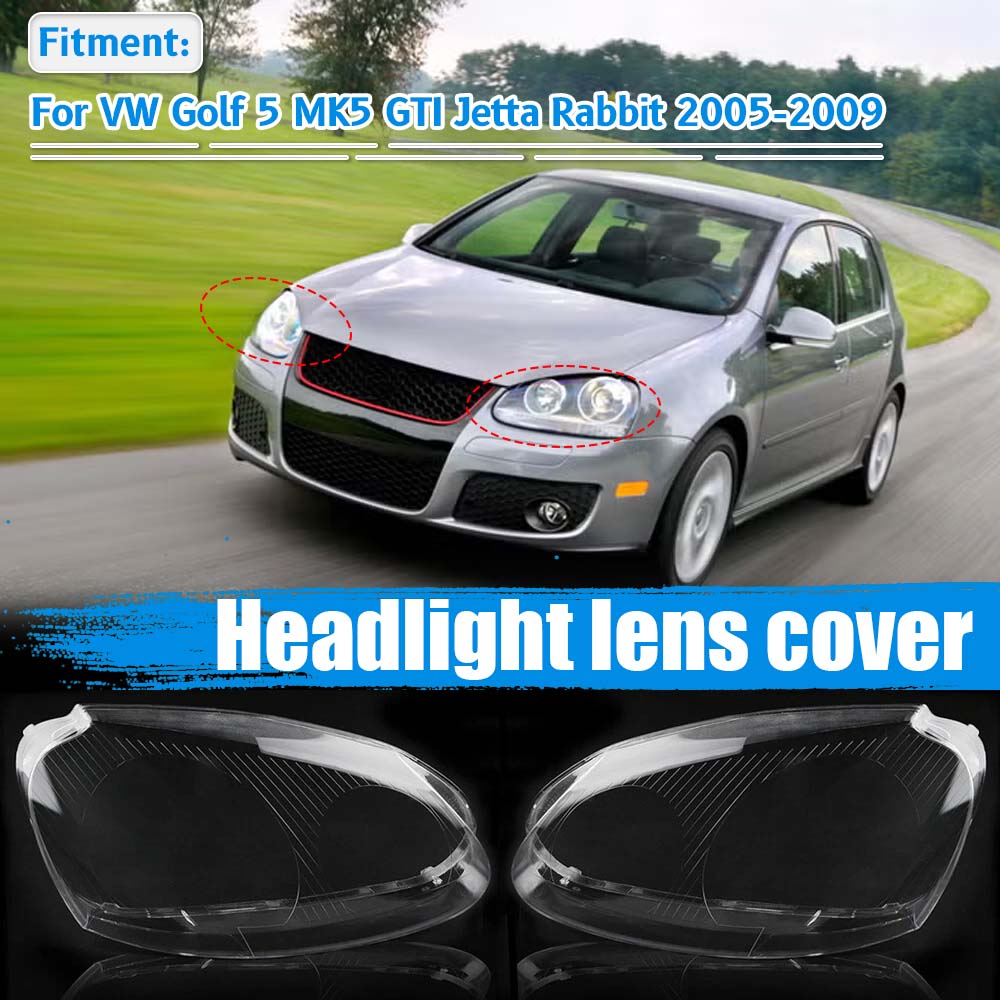 Передние фары Крышка линзы Лампочка Прозрачный плафон Для Volkswagen Golf 5 MK5 Jetta Rabbit 2005-2009 Аксессуары