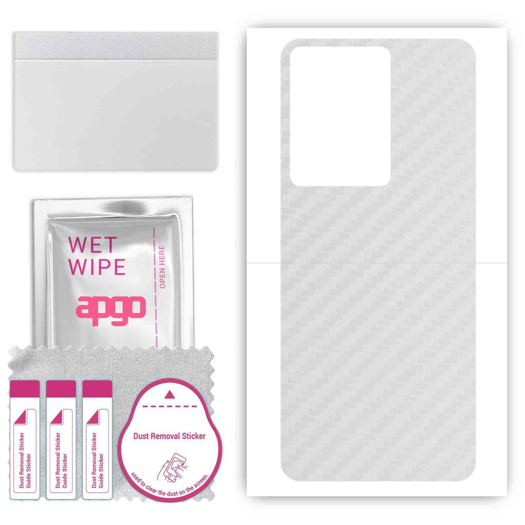 apgo Protective Skin Sticker for the Back Compatible with Vivo S16 Pro, Wrap Film, Foil, Vinyl - Pattern Transparent Carbon