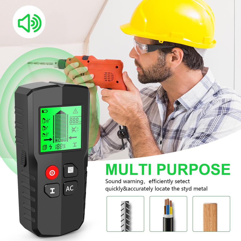 5 In 1 Wall Stud Finder Sensor Wall Scanner LCD Electronic Detector Edge Center Wood Current Metal AC Live Wires Detection