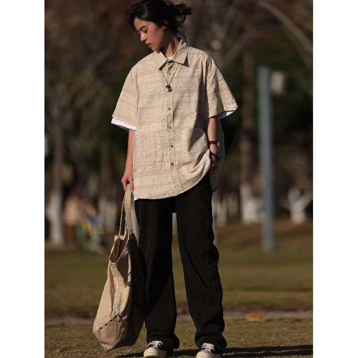 Клетчатая ретро-рубашка, мужская летняя одежда, стиль Гонконга, студенческий свободный и нишевый дизайн, забавный новый мужской топ для ношения на открытом воздухе