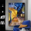 Знаменитая картина Ван Гога Кафе ночью Репродукция искусства Напечатано на холсте Настенное искусство Постер и картины для декора дома и комнаты