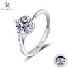 1ct VVS Moissanite Jewelry Wedding Ring 925 Sterling Silver Plated With White Gold Four Claw Twist Design Open Rings