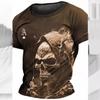 Новая мужская летняя модная футболка с коротким рукавом и 3D-принтом черепа