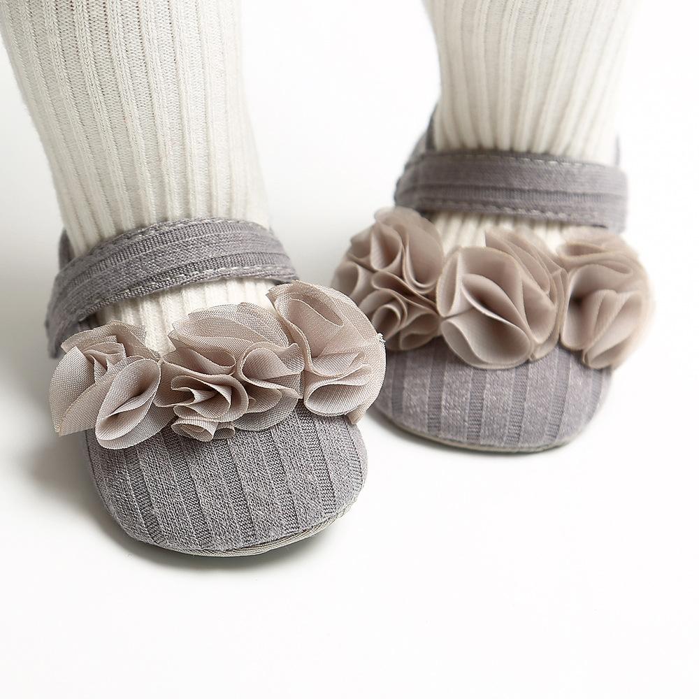 MYGGPP Маленькие шерстяные детские туфли принцессы с цветочным рисунком Детская обувь Туфли на мягкой подошве для малышей