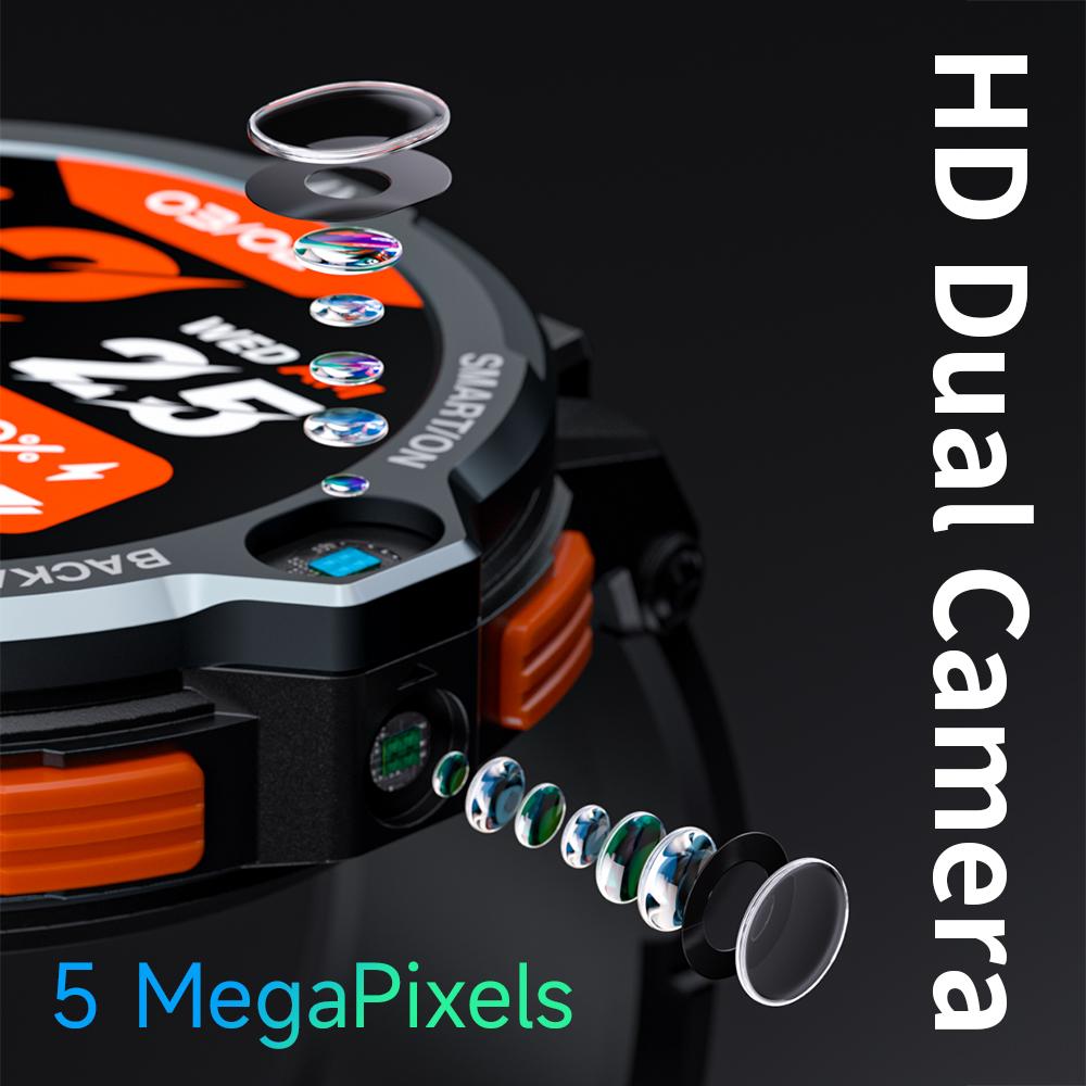 LOKMAT APPLLP 6 PRO Android 4G Смарт-часы-телефон Полный круглый сенсорный экран Двойная камера GPS Wi-Fi Вызов Wacth Монитор сердечного ритма