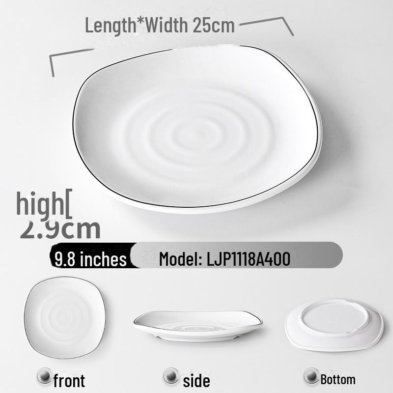 Квадратная тарелка из меламина A5 — простая и долговечная имитация фарфора для отелей, ресторанов, шведских столов и холодных блюд