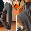 Women Thick Pants Winter Ankle Tied with Pockets Plush Liner Sport Pants Sweatpants Trousers