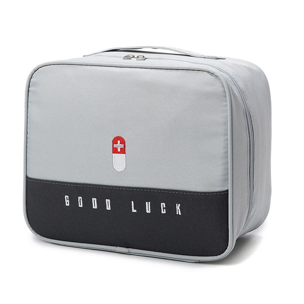 Medicine Storage Bag Large Capacity Portable Handheld Medicament Carrier Case for Home Travel