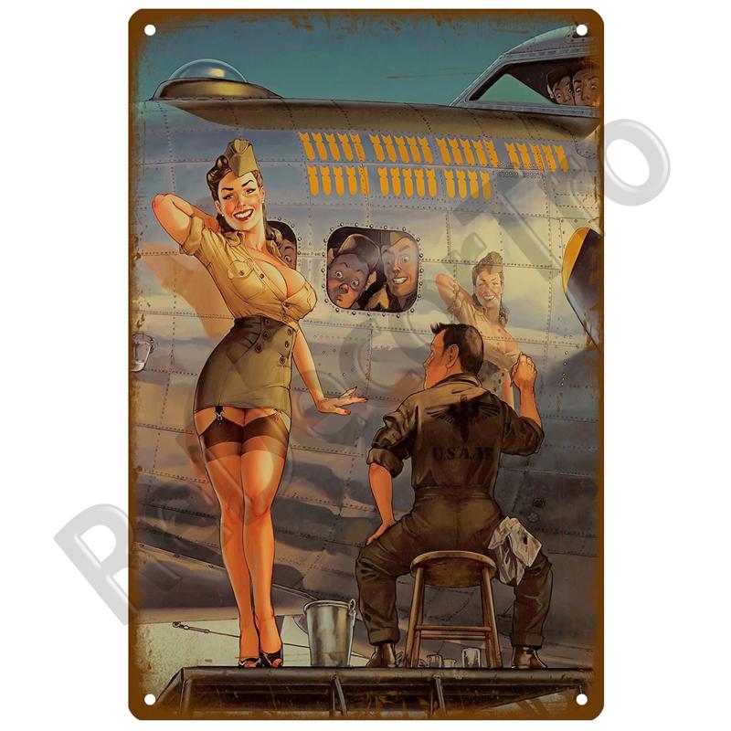 Airplane Retro Decorative House Metal Sign Plate Posters On The Wall Tin Sign Vintage Poster Decor Wall Art Room Decoration